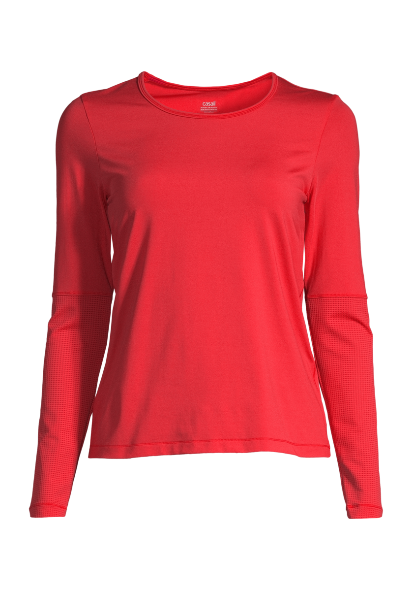 Essential Long Sleeve with Mesh Insert – Impact Red