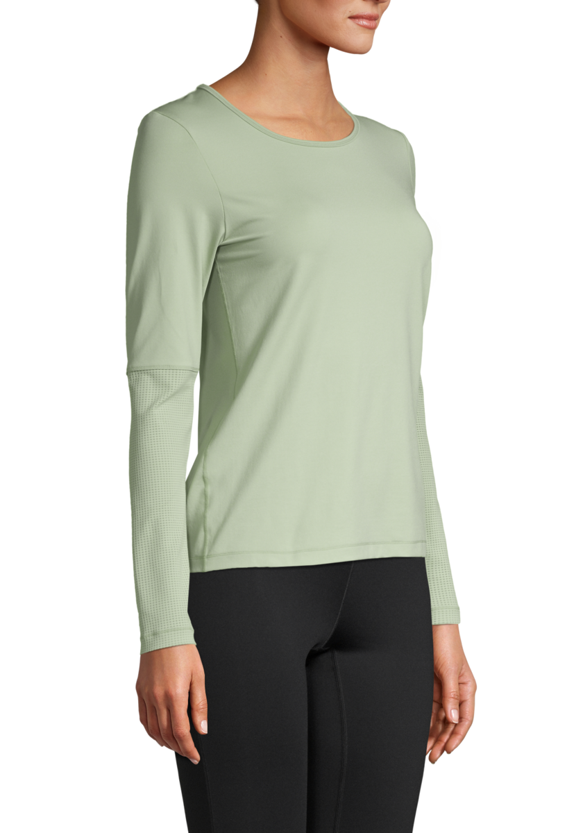 Essential Long Sleeve with Mesh Insert – Calming Green