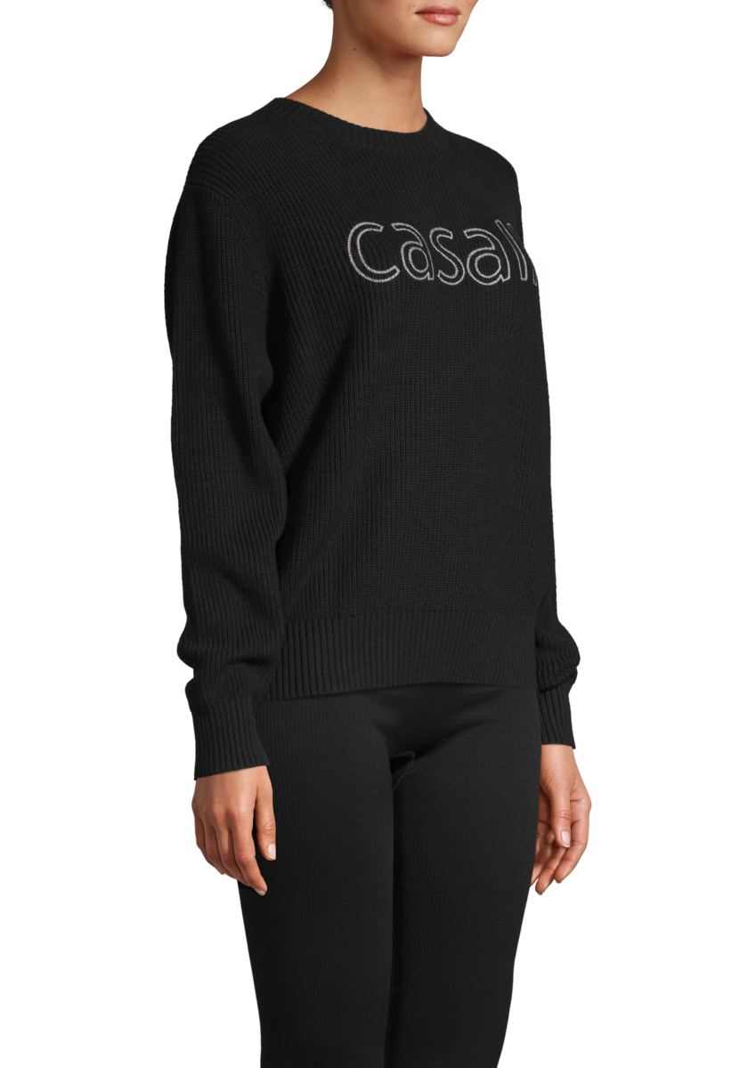 Knitted Logo Sweater – Black